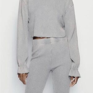 Zara Gray Ribbed Knit Set size small